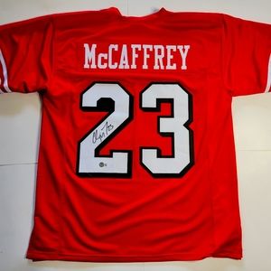 Christian McCaffrey Autographed SIGNED Jersey - Red - Beckett Authentic